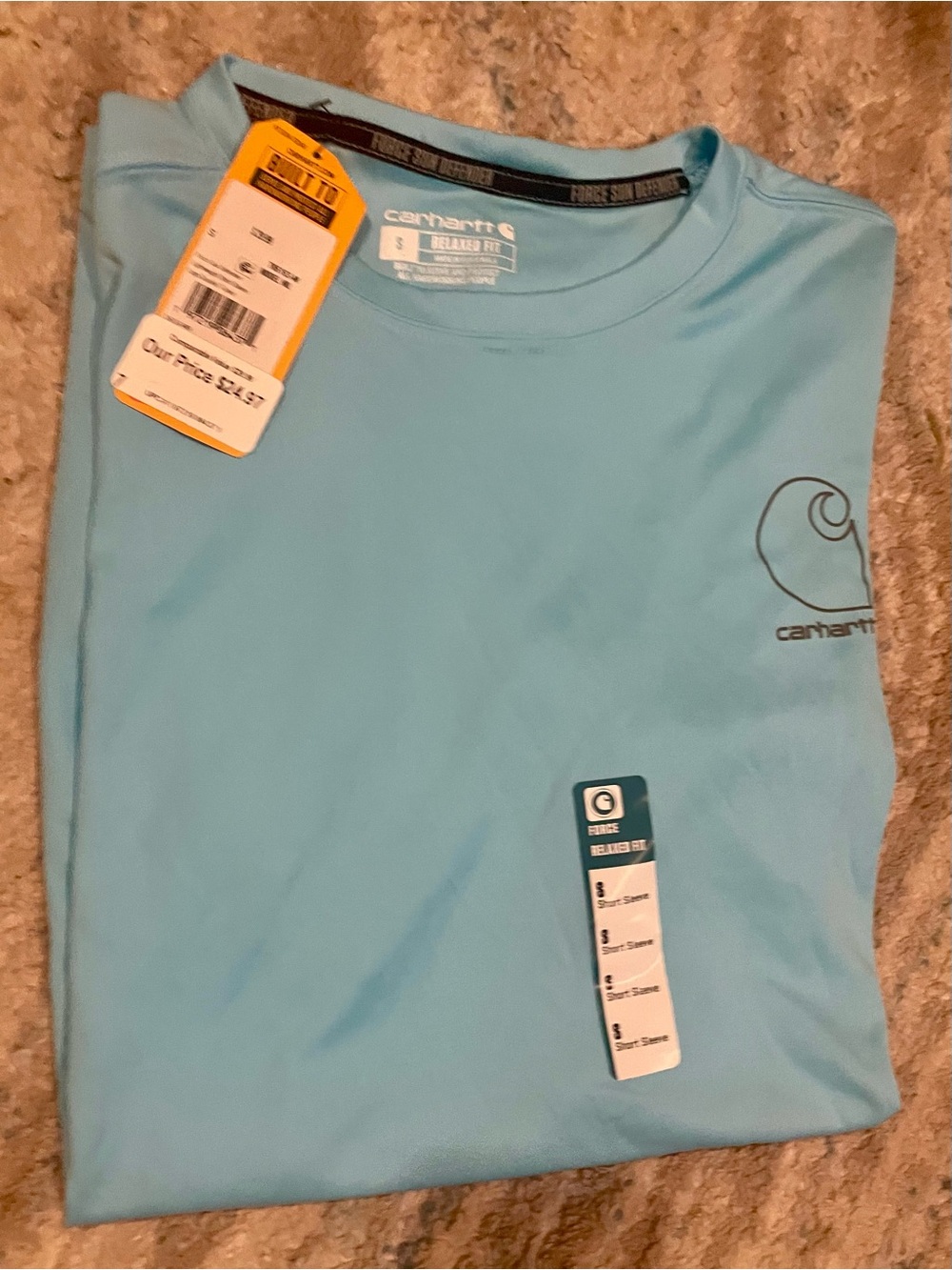 Carhartt Force Sun Defender T Shirt Small NWT!